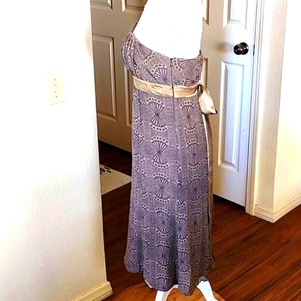 Ted Baker 100% Silk Strapless Dress Ruched Empire Waist Size 3 Boho Chic Retro - Picture 3 of 9